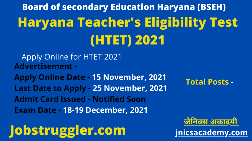 Apply Online Haryana TET Form 2021