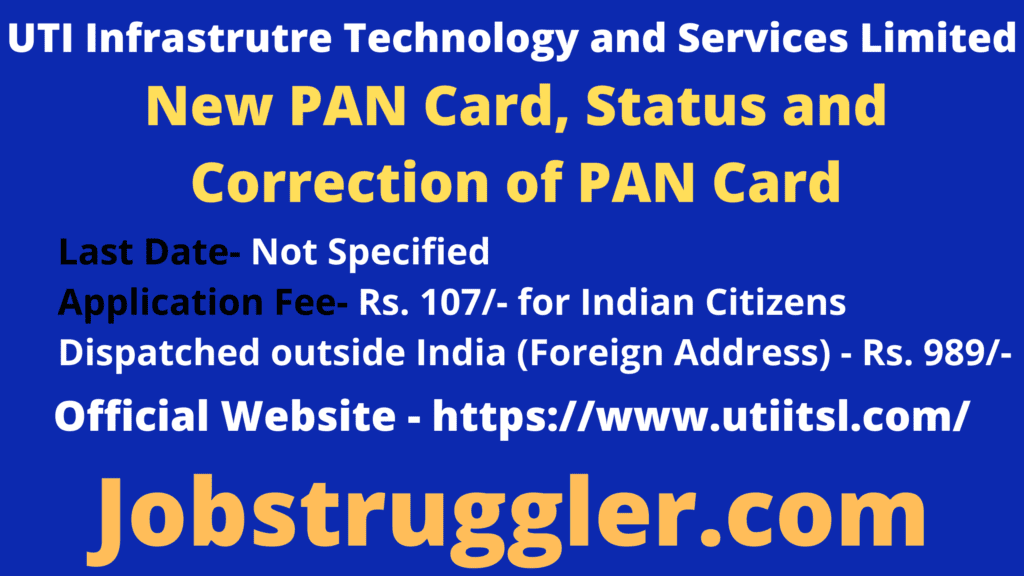 New PAN Card Form and Correction Online