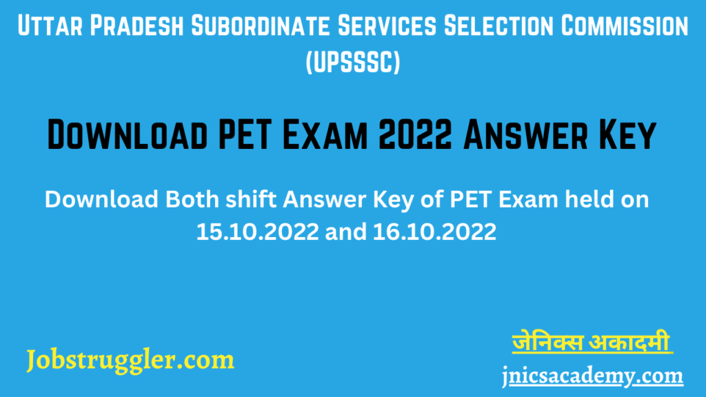 Answer Key of PET Exam 2022