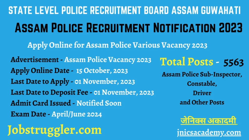 Assam Police Various Vacancies 2023