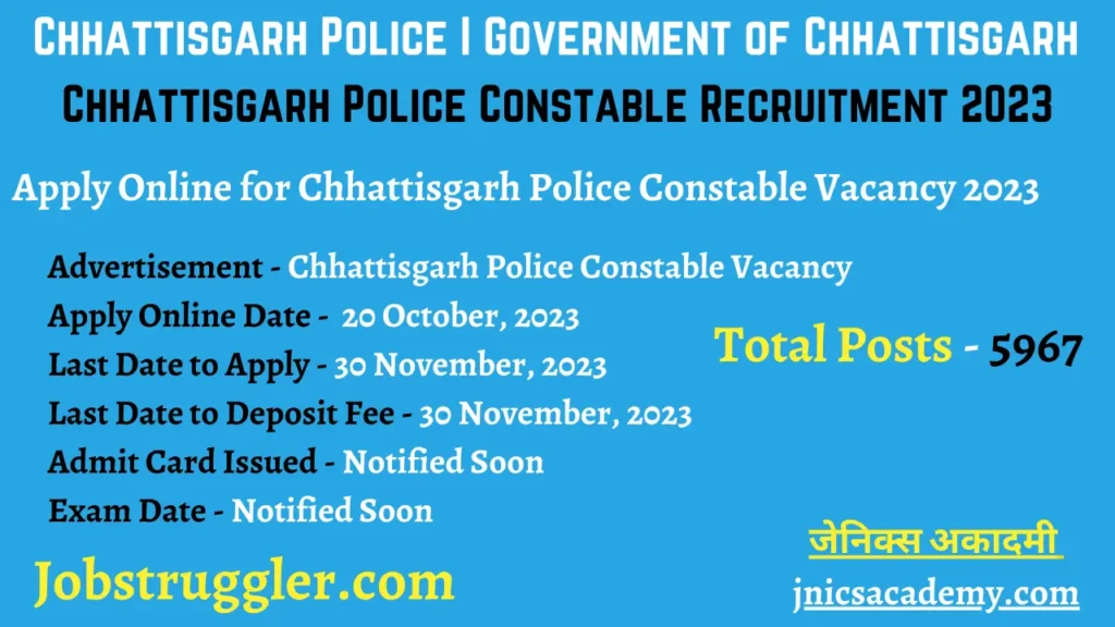 Chhattisgarh Police Constable Vacancy 2023