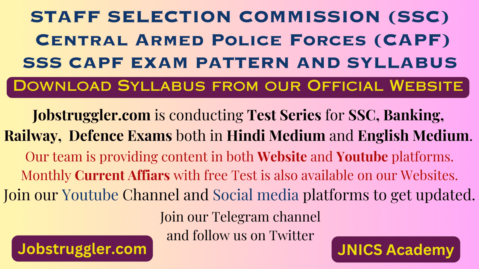 SSC CAPF Exam Pattern and Syllabus - Jobstruggler