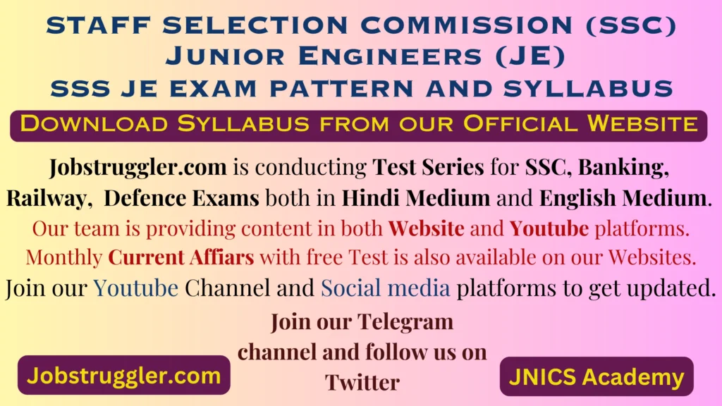 SSC JE Exam Pattern and Syllabus